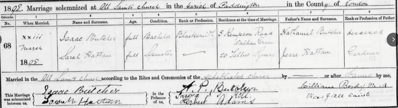Marriage register
